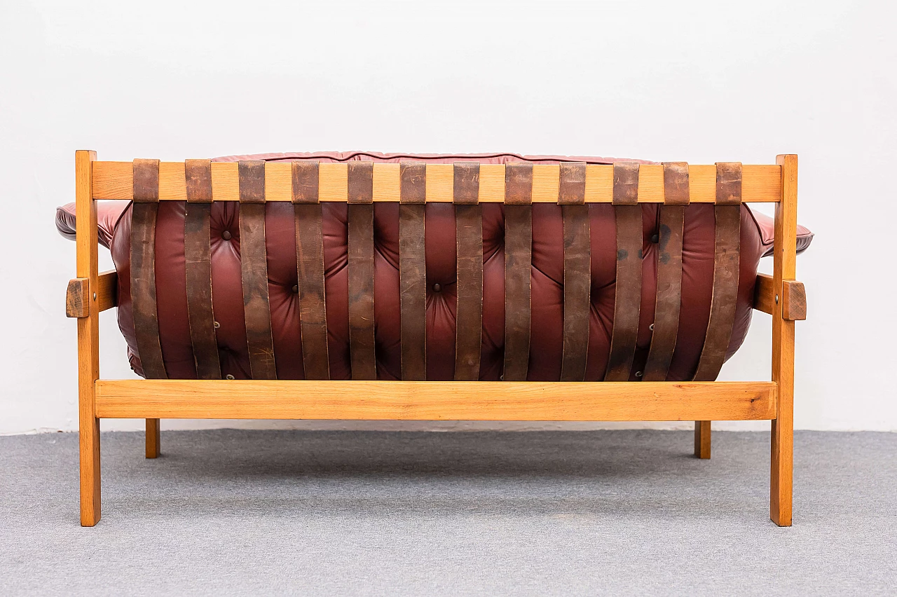 Love Seat leather sofa in the style of Percival Lafer, 1970s 2