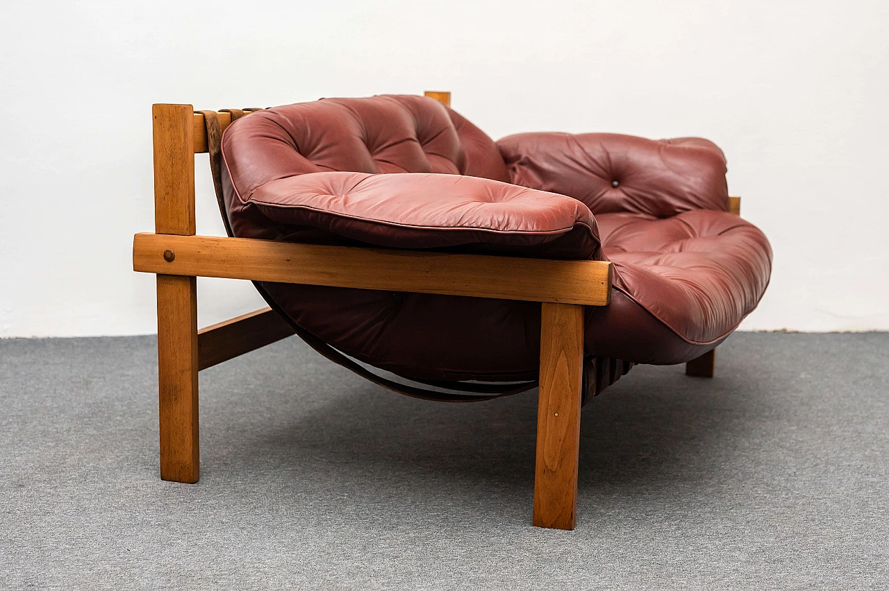 Love Seat leather sofa in the style of Percival Lafer, 1970s 4