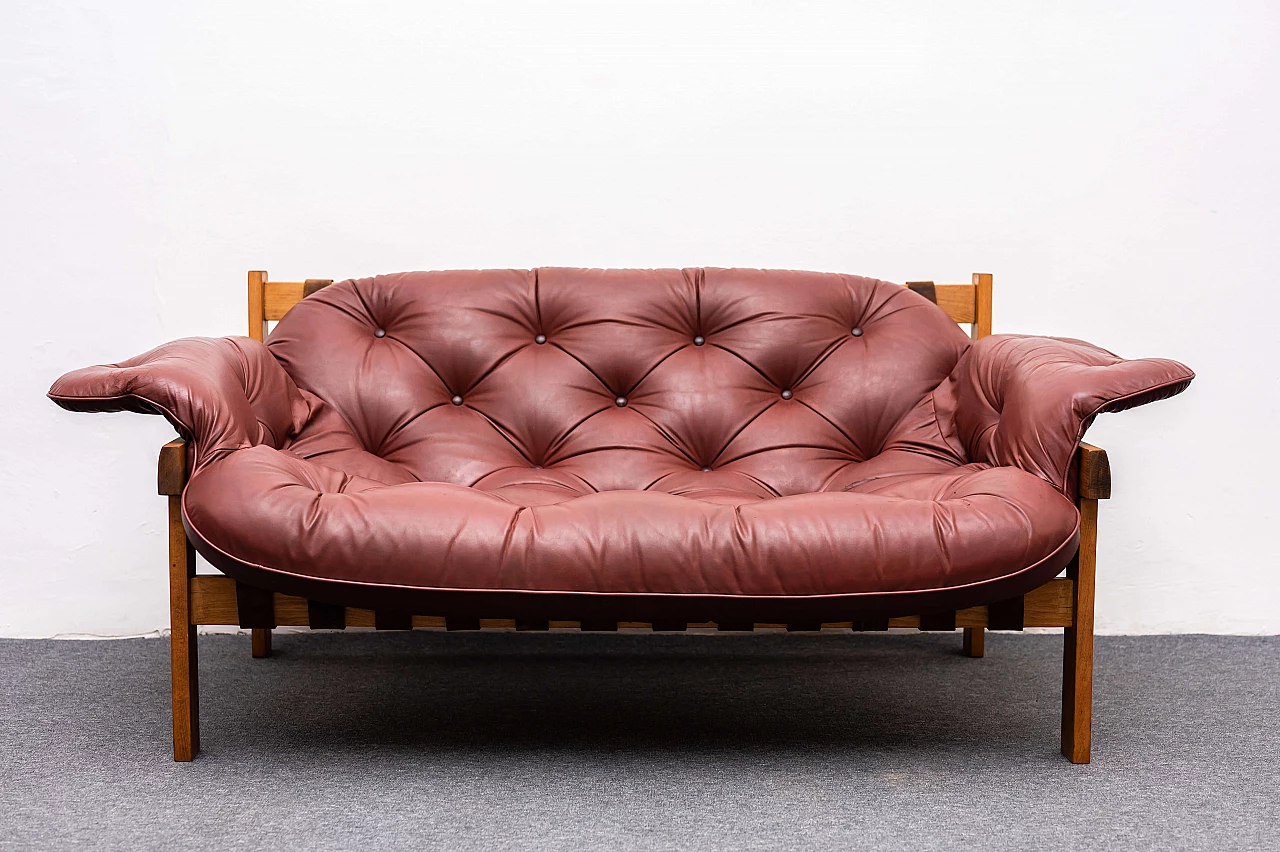Love Seat leather sofa in the style of Percival Lafer, 1970s 7