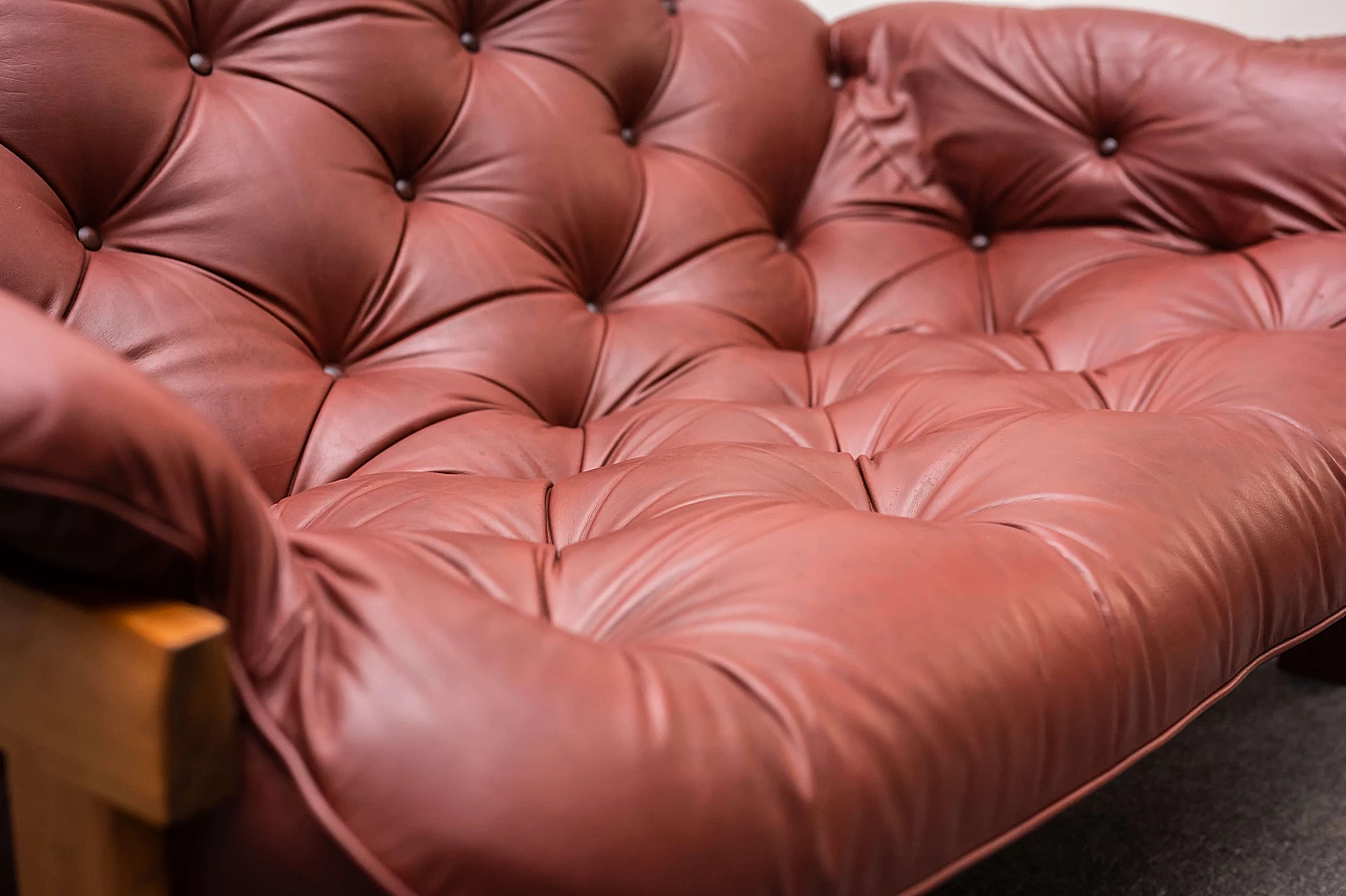 Love Seat leather sofa in the style of Percival Lafer, 1970s 10
