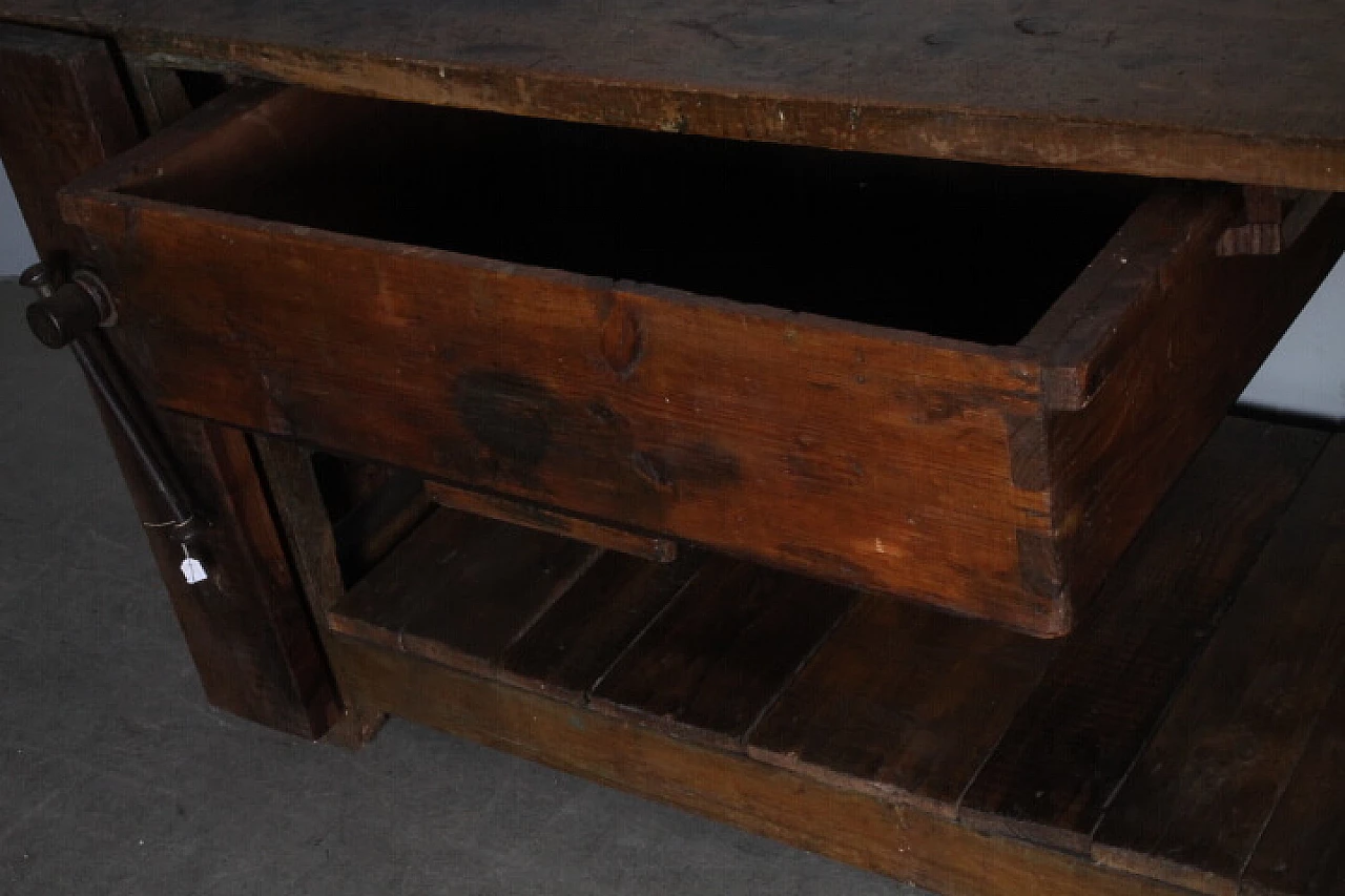 Solid elm carpenter's bench, 19th century 7