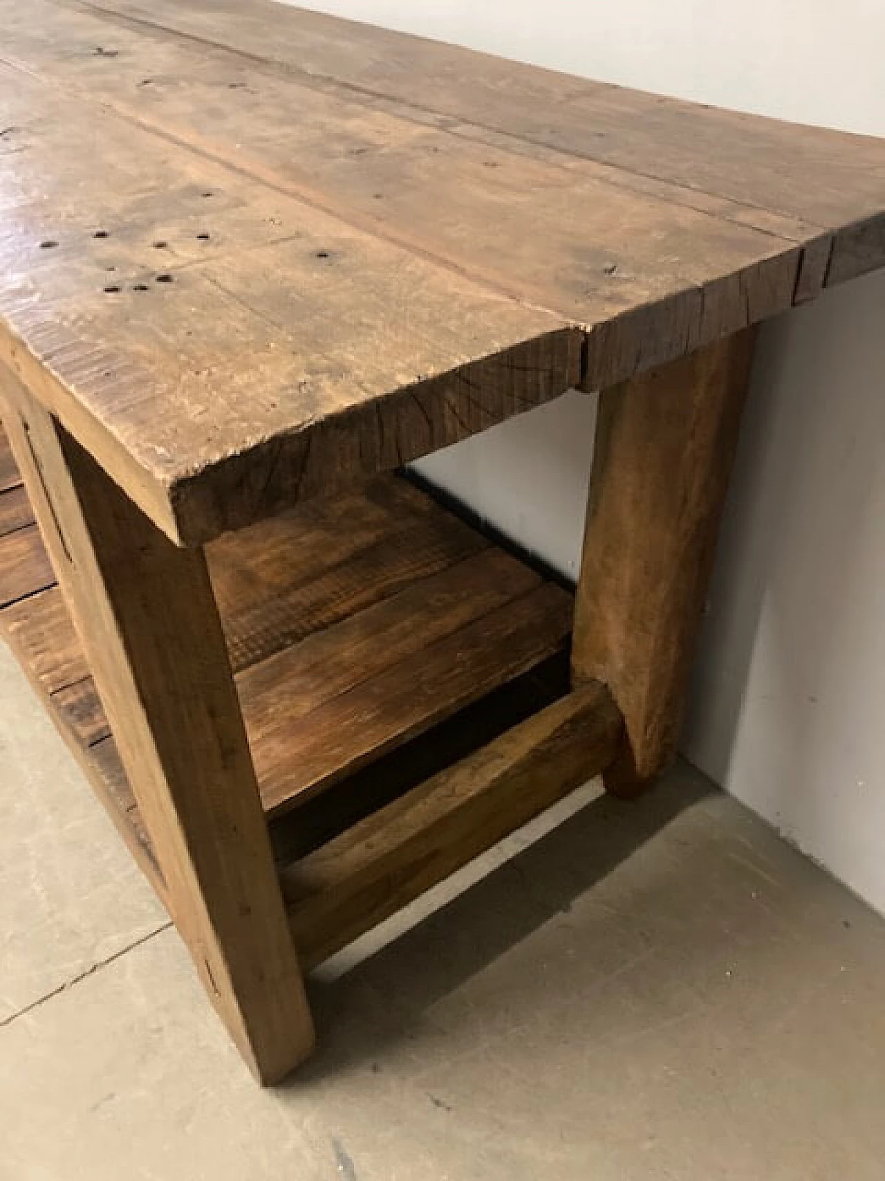 Banco da falegname in olmo massello, '800 9