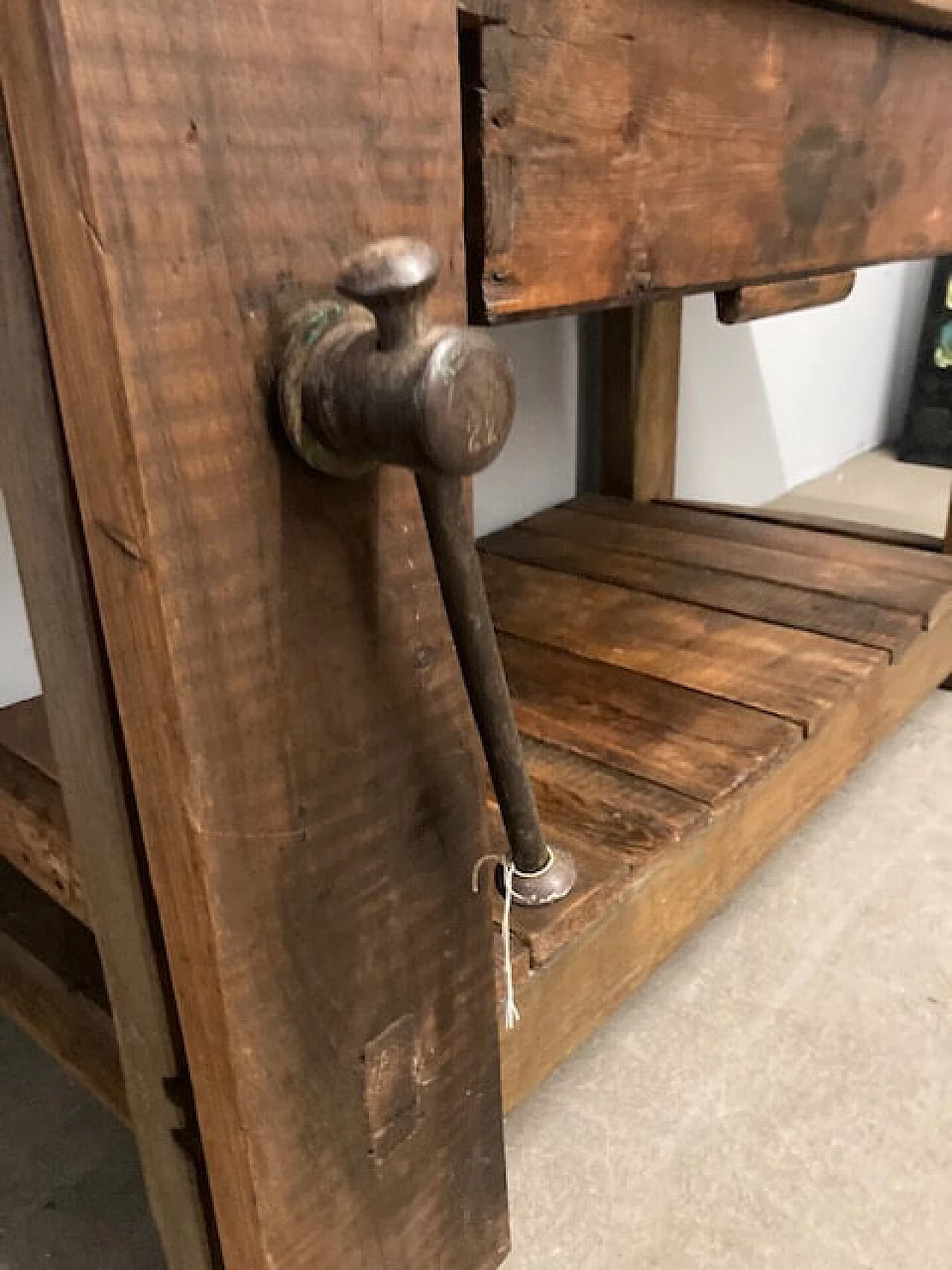 Banco da falegname in olmo massello, '800 11