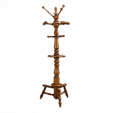 Walnut coat stand with turned shaft and arms, late 19th century