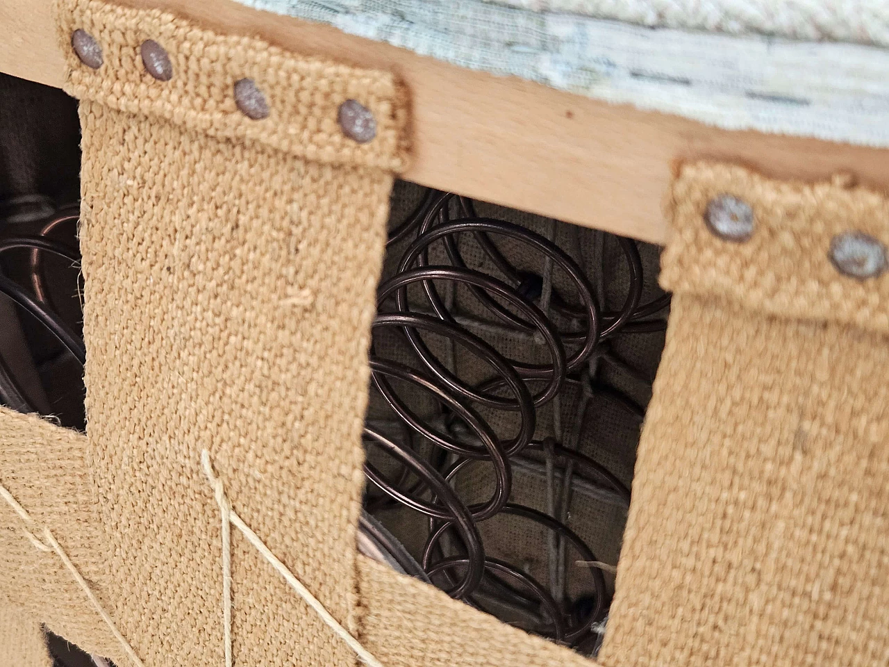 Danish beech and floral fabric armchair, 1960s 13