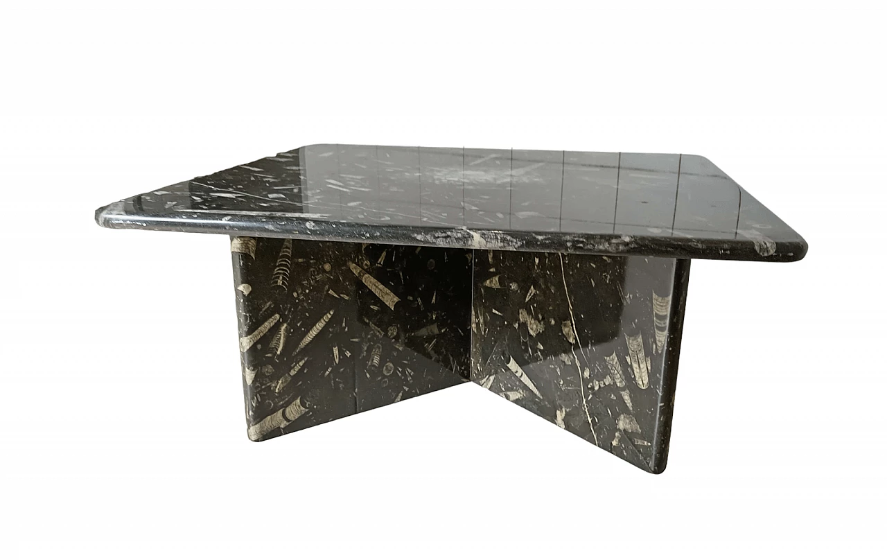 Fossil Black marble coffee table, 1980s 11