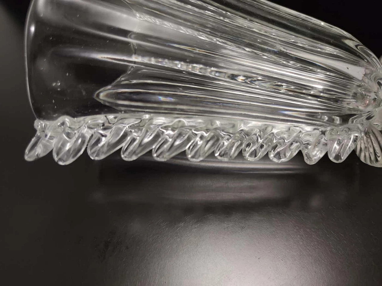 Transparent Murano glass vase by Barovier and Toso, 1930s 6