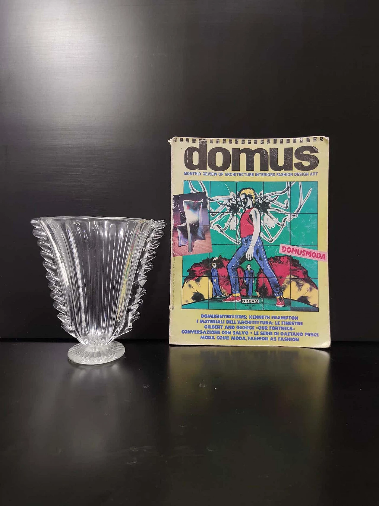 Transparent Murano glass vase by Barovier and Toso, 1930s 8