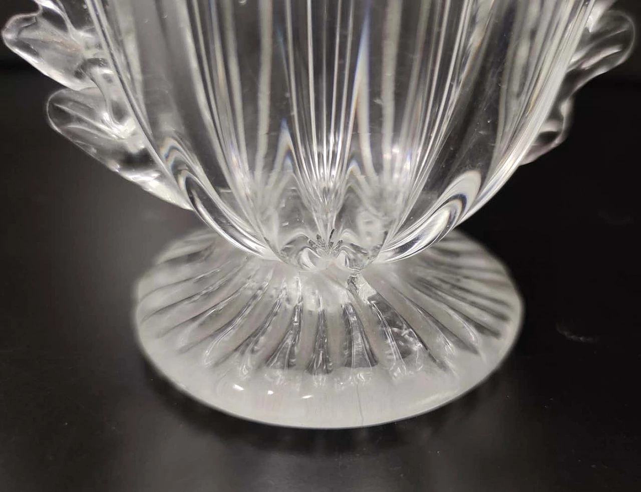 Transparent Murano glass vase by Barovier and Toso, 1930s 10