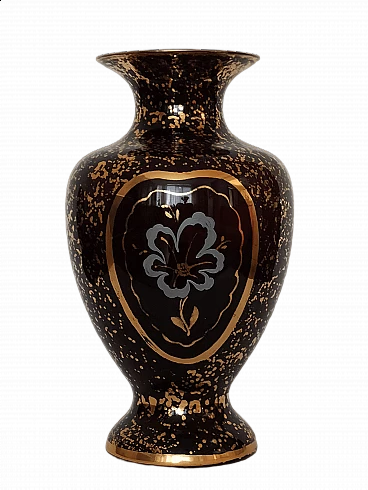 Murano glass vase with pure gold decoration, 1950s