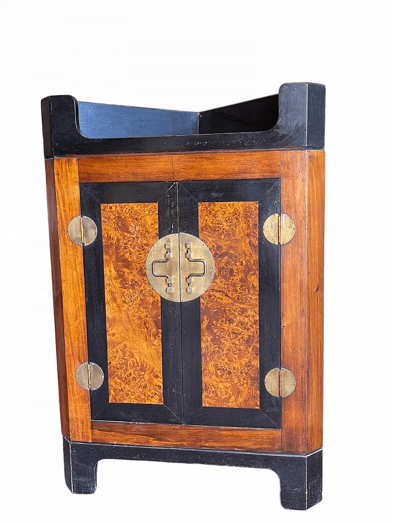 Angoliera in radica di noce e palissandro, anni '70 4