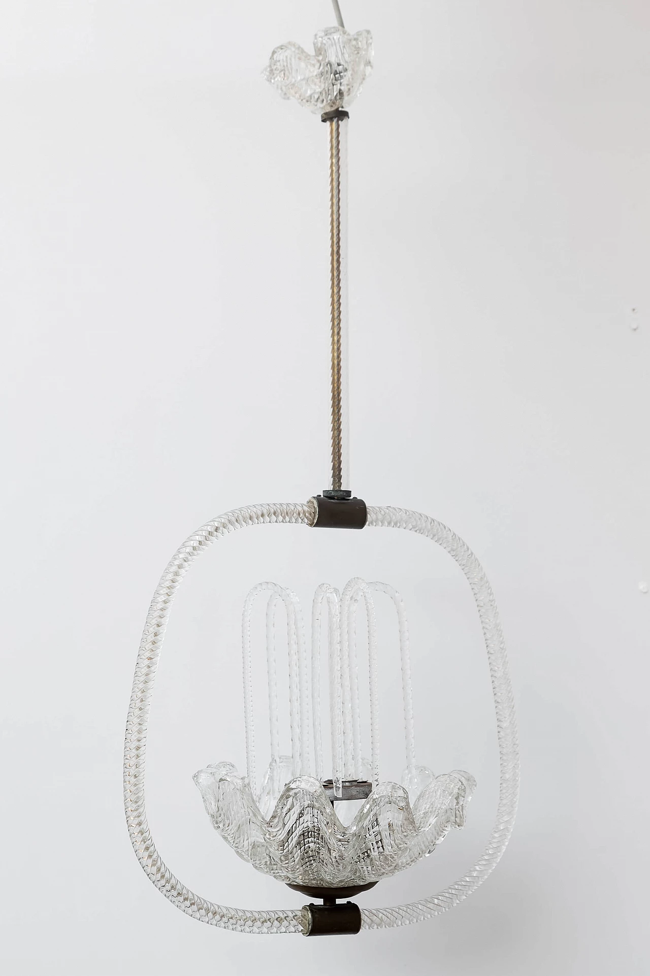 Chandelier in Murano glass attributed to Barovier and Toso, 20th century 1