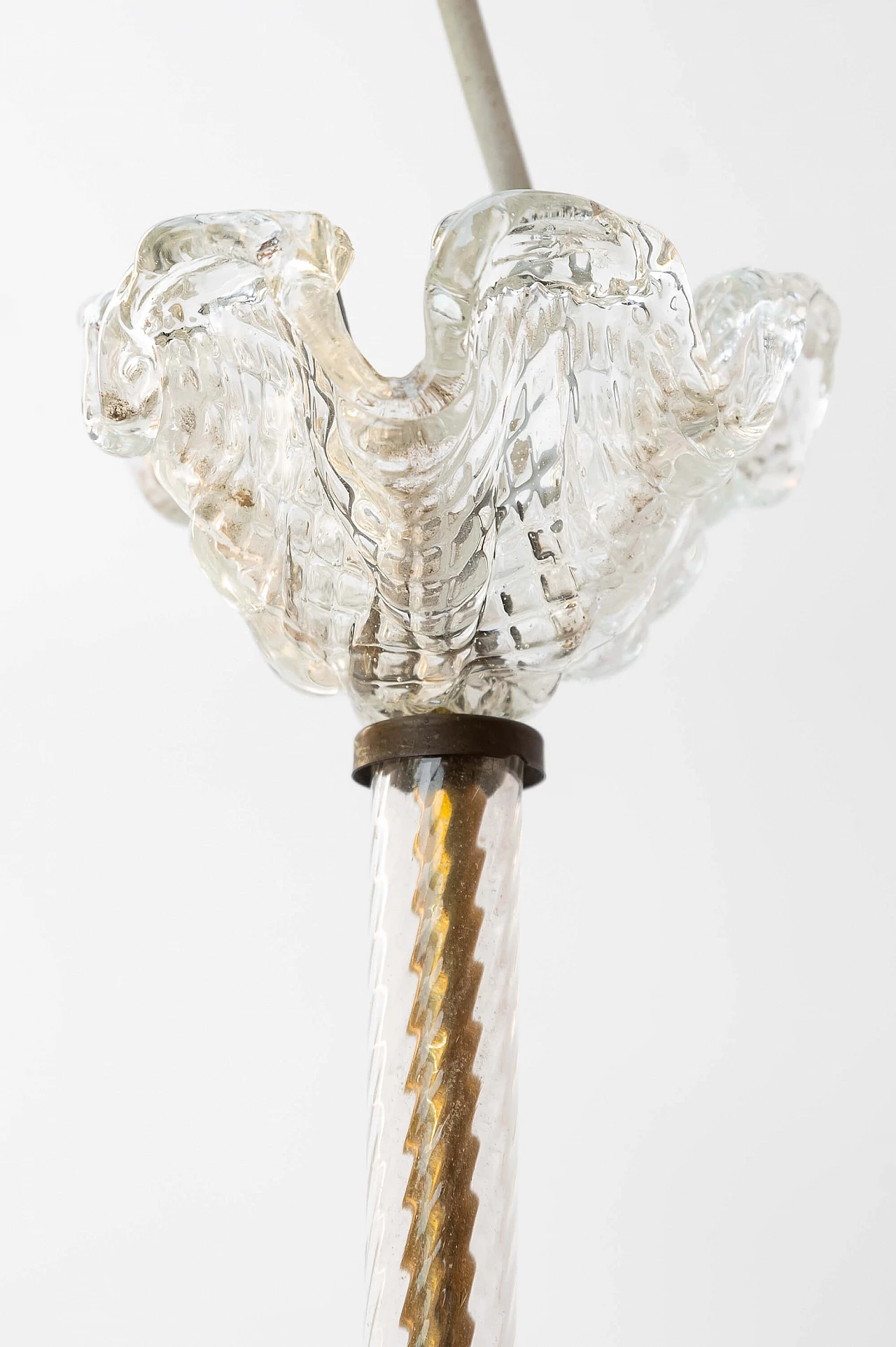 Lampadario in vetro di Murano attribuito a Barovier e Toso, '900 2