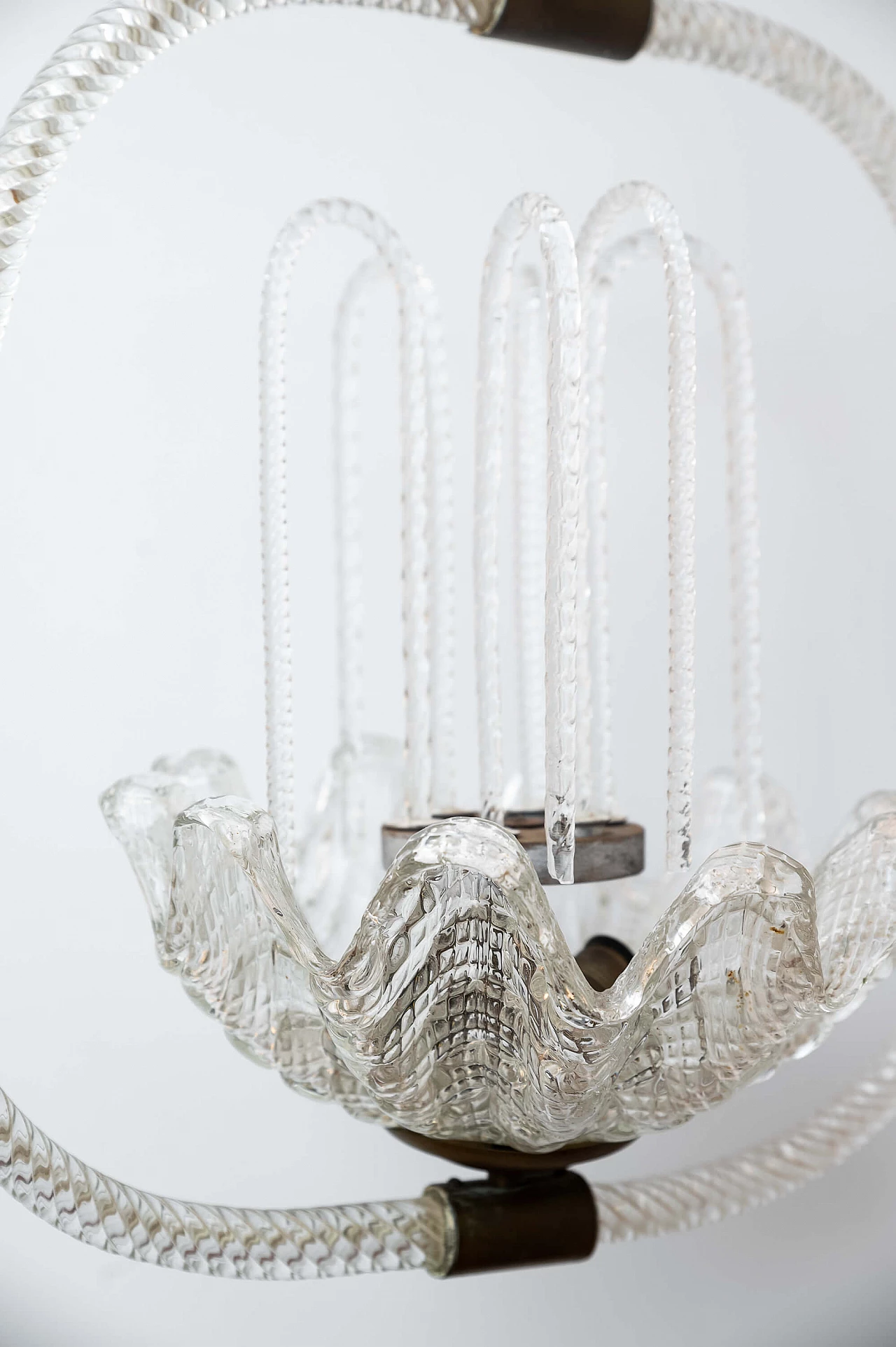 Chandelier in Murano glass attributed to Barovier and Toso, 20th century 4