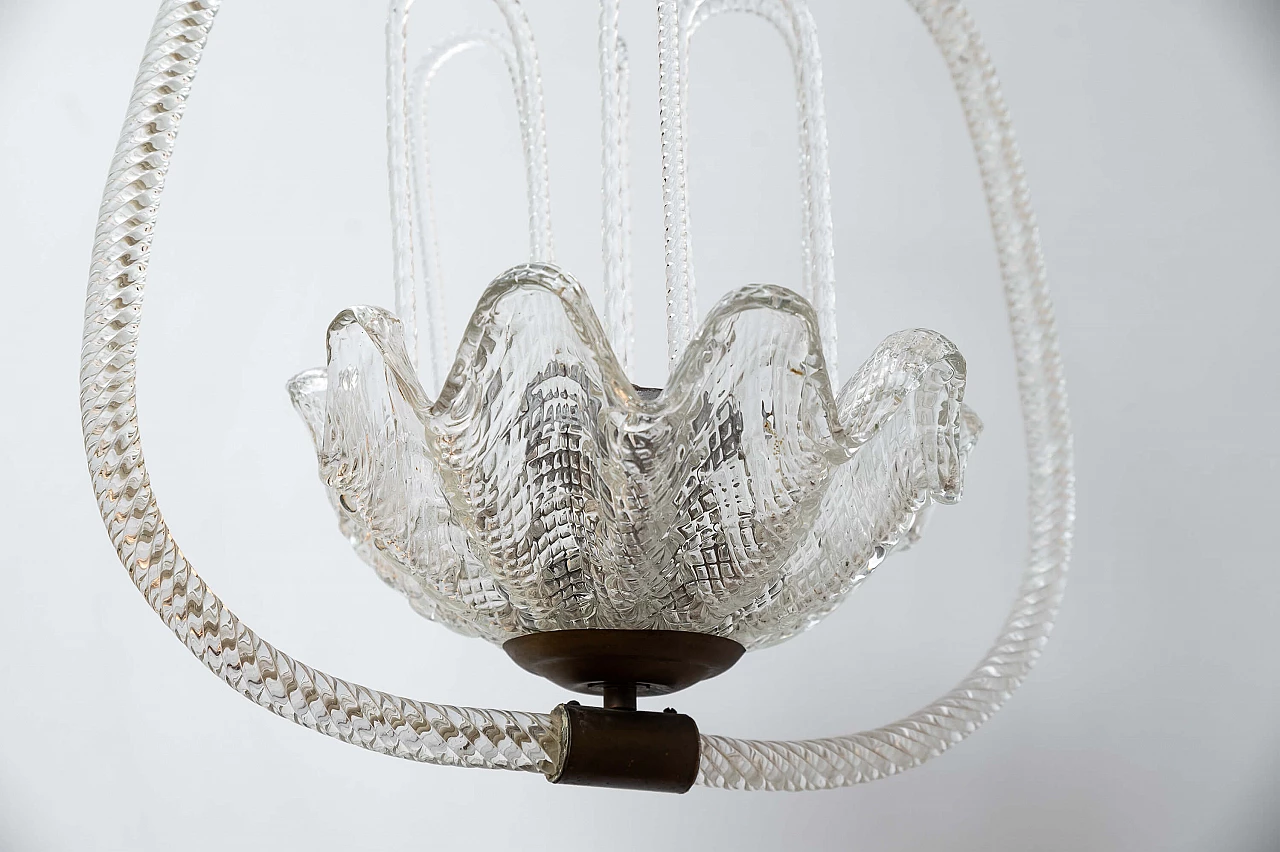 Chandelier in Murano glass attributed to Barovier and Toso, 20th century 6
