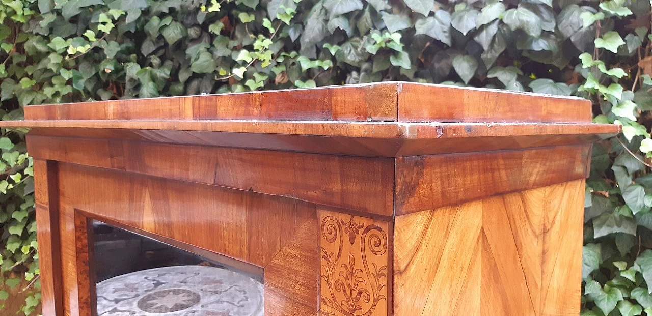 Viennese walnut, birch-root and maple glass cabinet, mid-19th century 3