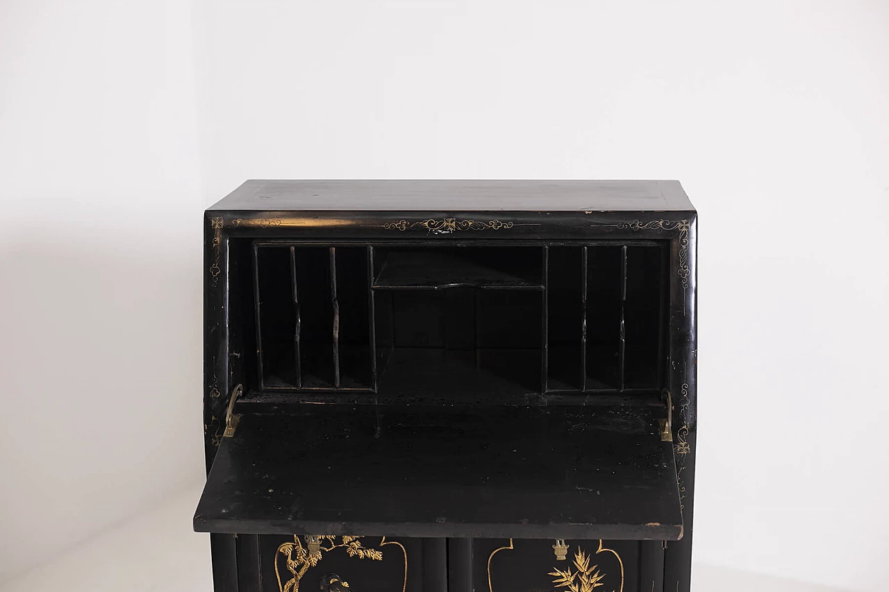 Chinese lacquered wood letter cabinet with flap, early 20th century 2
