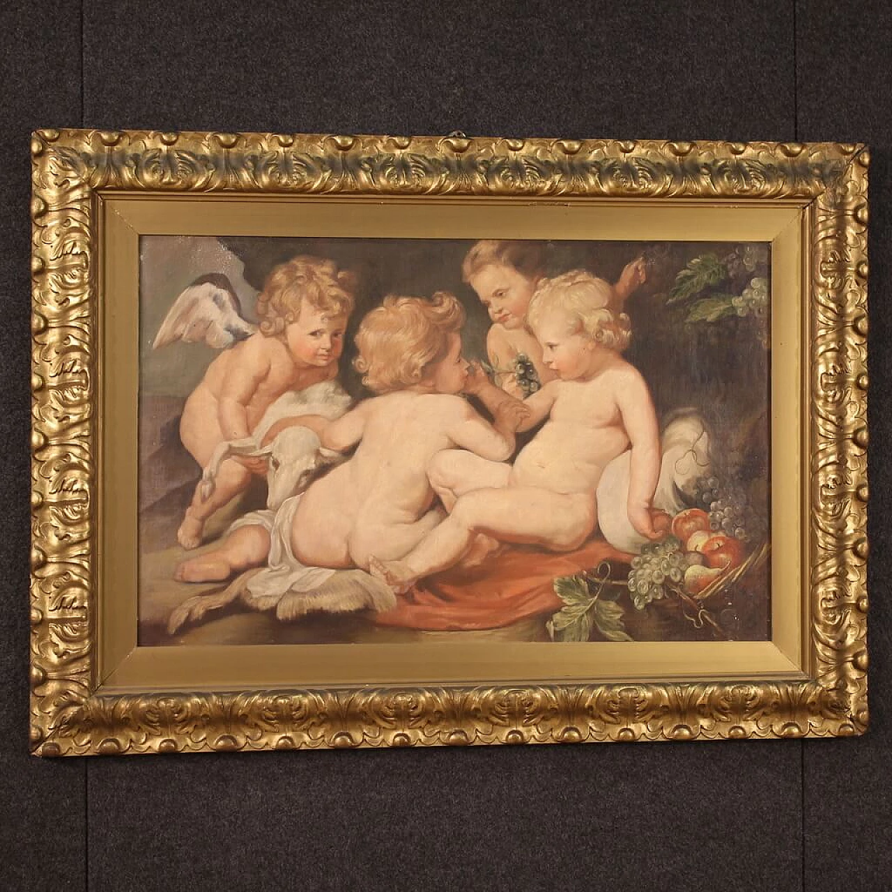 Gioco di putti, dipinto a tempera su tela 6