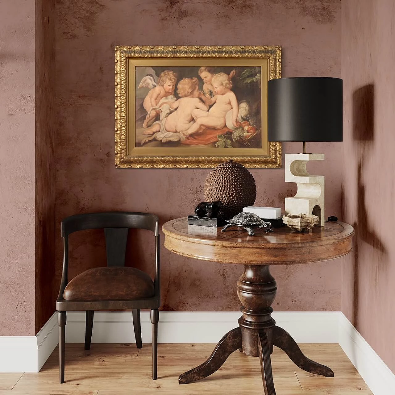 Gioco di putti, dipinto a tempera su tela 9