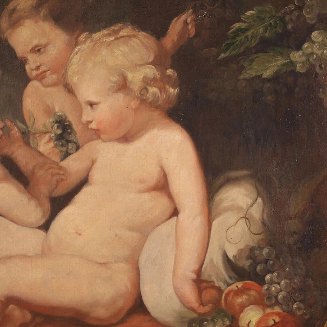 Gioco di putti, dipinto a tempera su tela 10