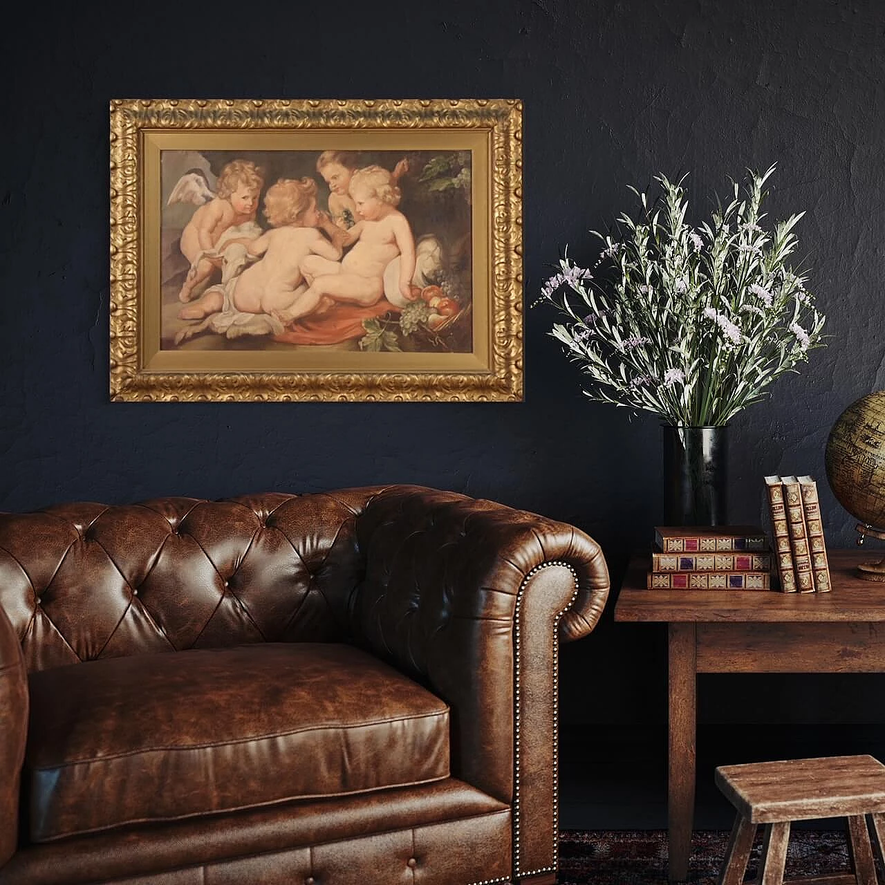 Gioco di putti, dipinto a tempera su tela 11