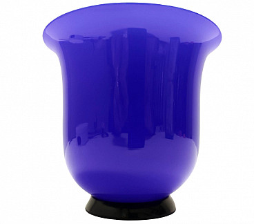 Blue opaline glass Anni Trenta vase by Paolo Venini, 1990s