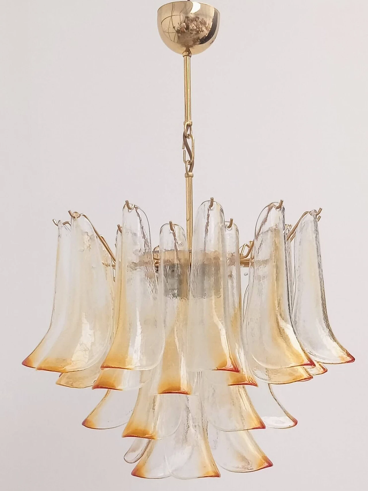 Amber and transparent Murano glass chandelier by La Murrina, 1970s 1