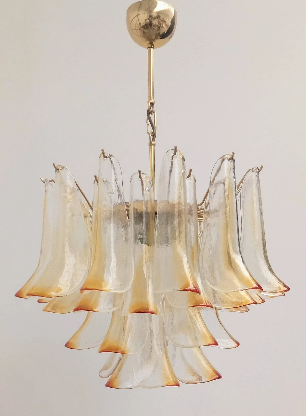 Amber and transparent Murano glass chandelier by La Murrina, 1970s 2