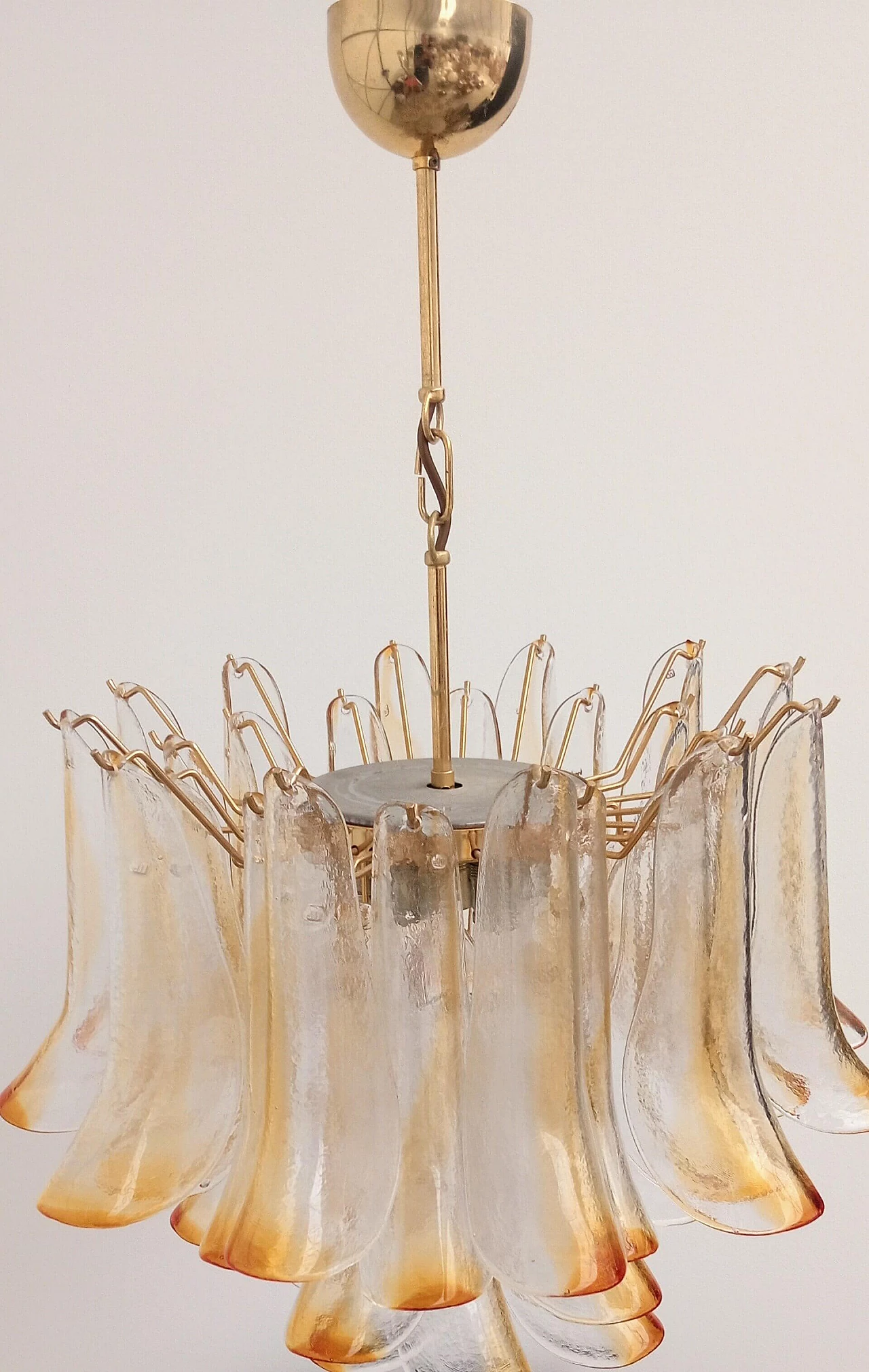 Amber and transparent Murano glass chandelier by La Murrina, 1970s 3