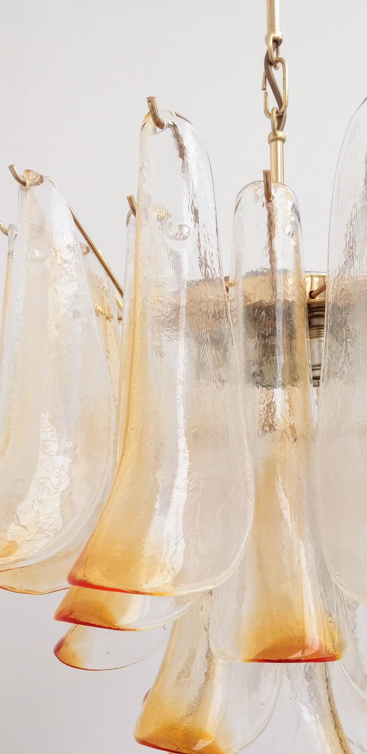 Amber and transparent Murano glass chandelier by La Murrina, 1970s 4
