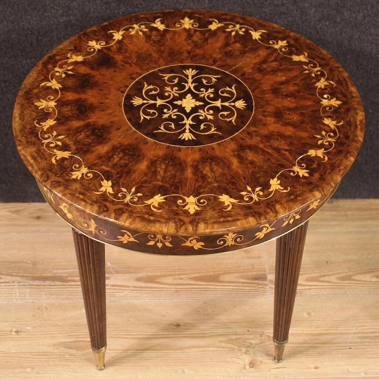 Inlaid coffee table in briar, maple and beech, 1960s 12