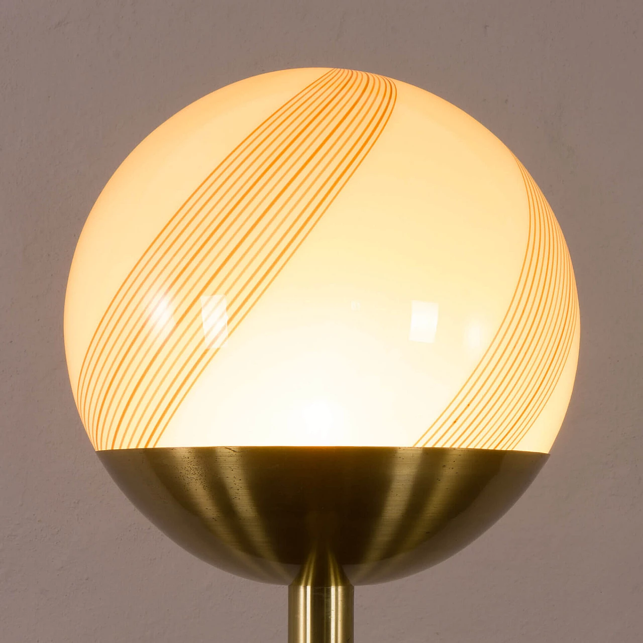 Brass and Murano glass floor lamp by Venini, 1960s 3