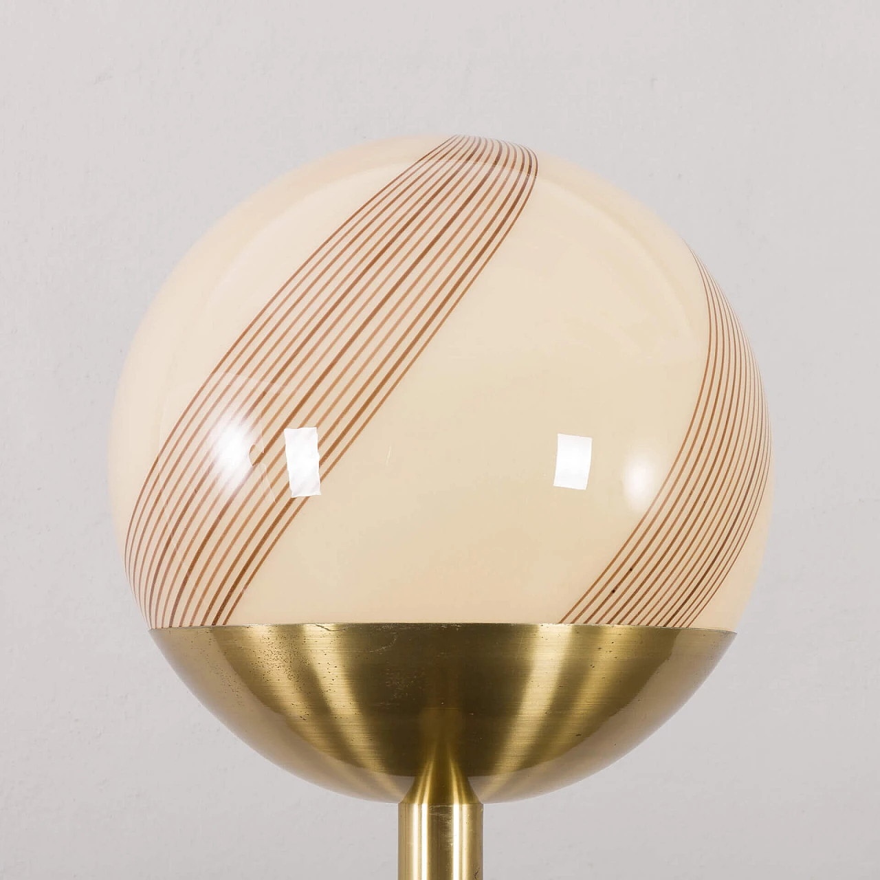 Brass and Murano glass floor lamp by Venini, 1960s 4