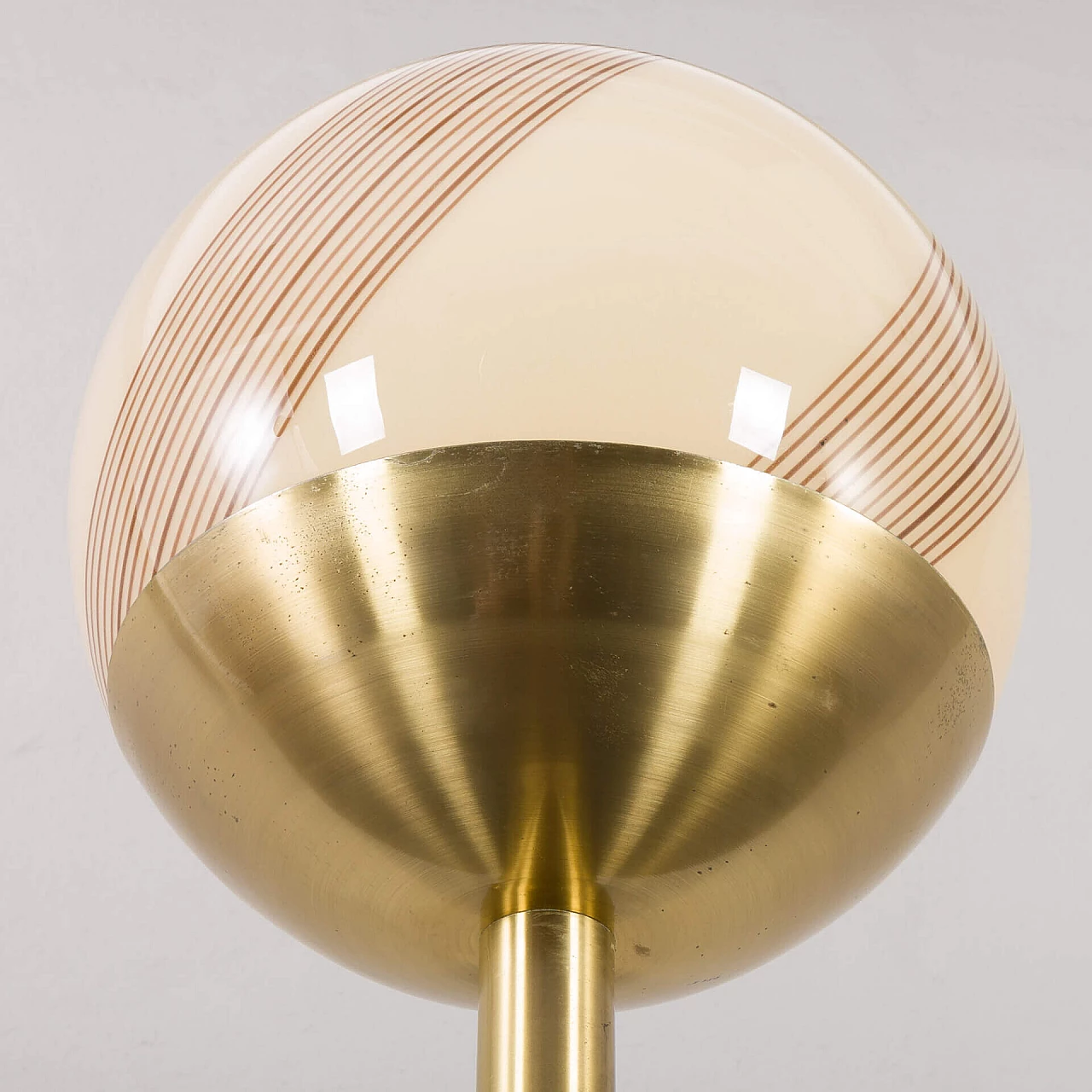 Brass and Murano glass floor lamp by Venini, 1960s 7