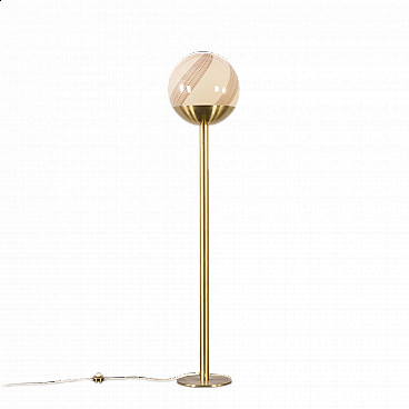 Brass and Murano glass floor lamp by Venini, 1960s