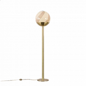 Brass and Murano glass floor lamp by Venini, 1960s