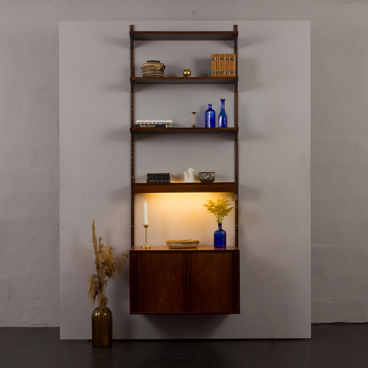 Rosewood bookcase with light by Kai Kristiansen for FM Mobler, 1960s 1