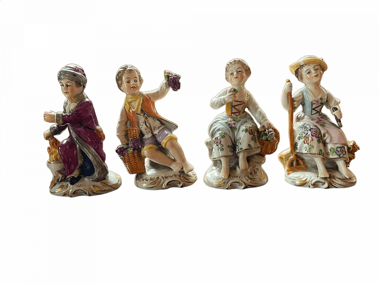 4 Allegories of the four seasons in Capodimonte porcelain, late 19th century 4