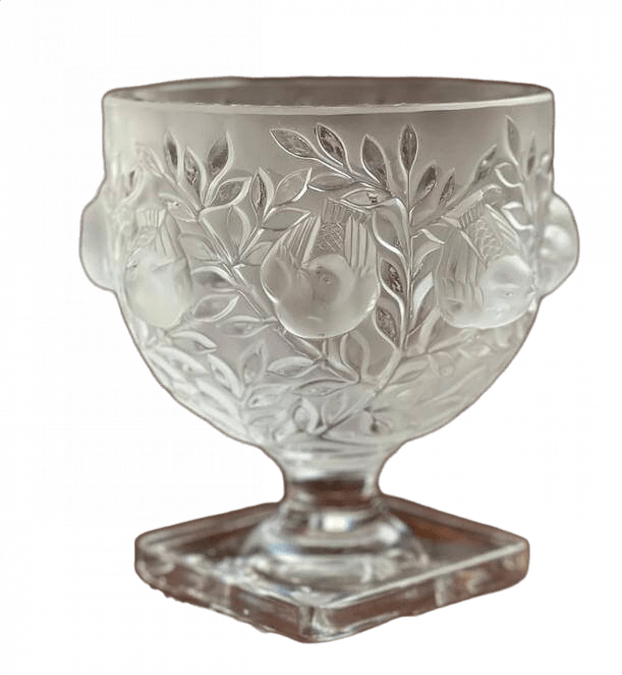 Elisabeth cup in moulded and frosted glass by Marc Lalique, 1960s 5