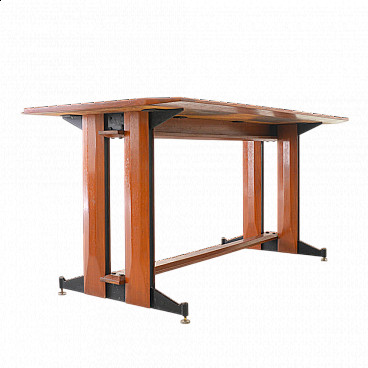 Teak and iron table by Consorzio Esposizione Permanente Mobili Cantù, 1950s