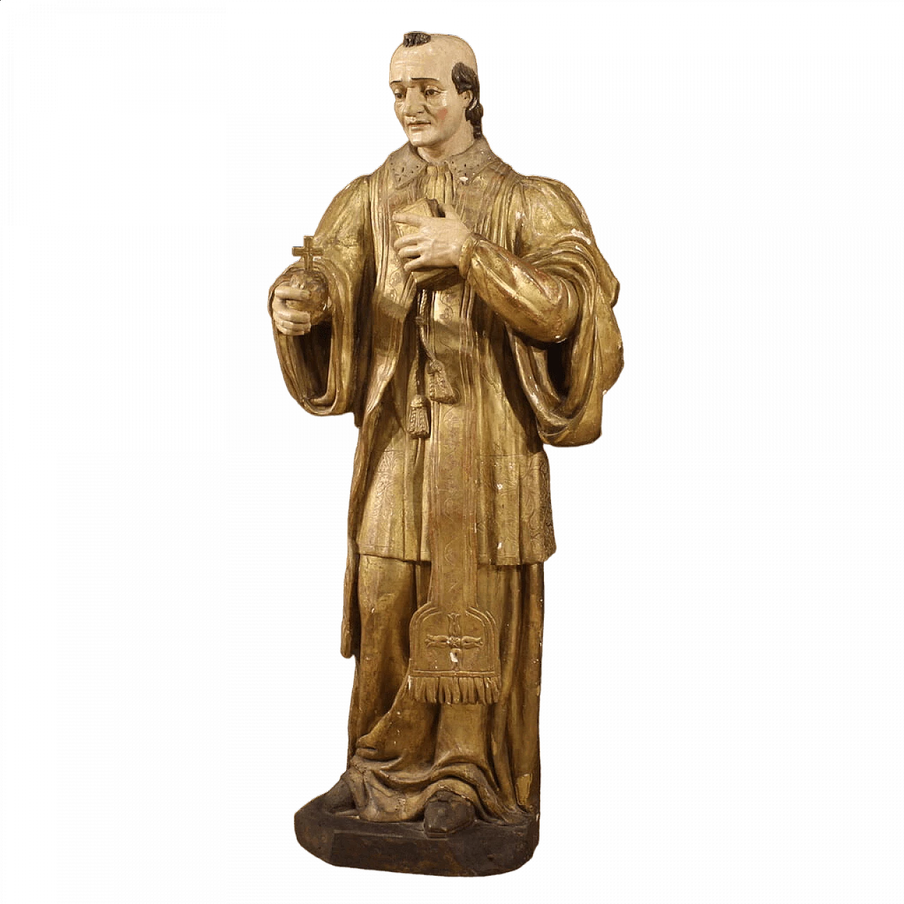 Scultura lignea raffigurante San Francesco di Sales, '700 13