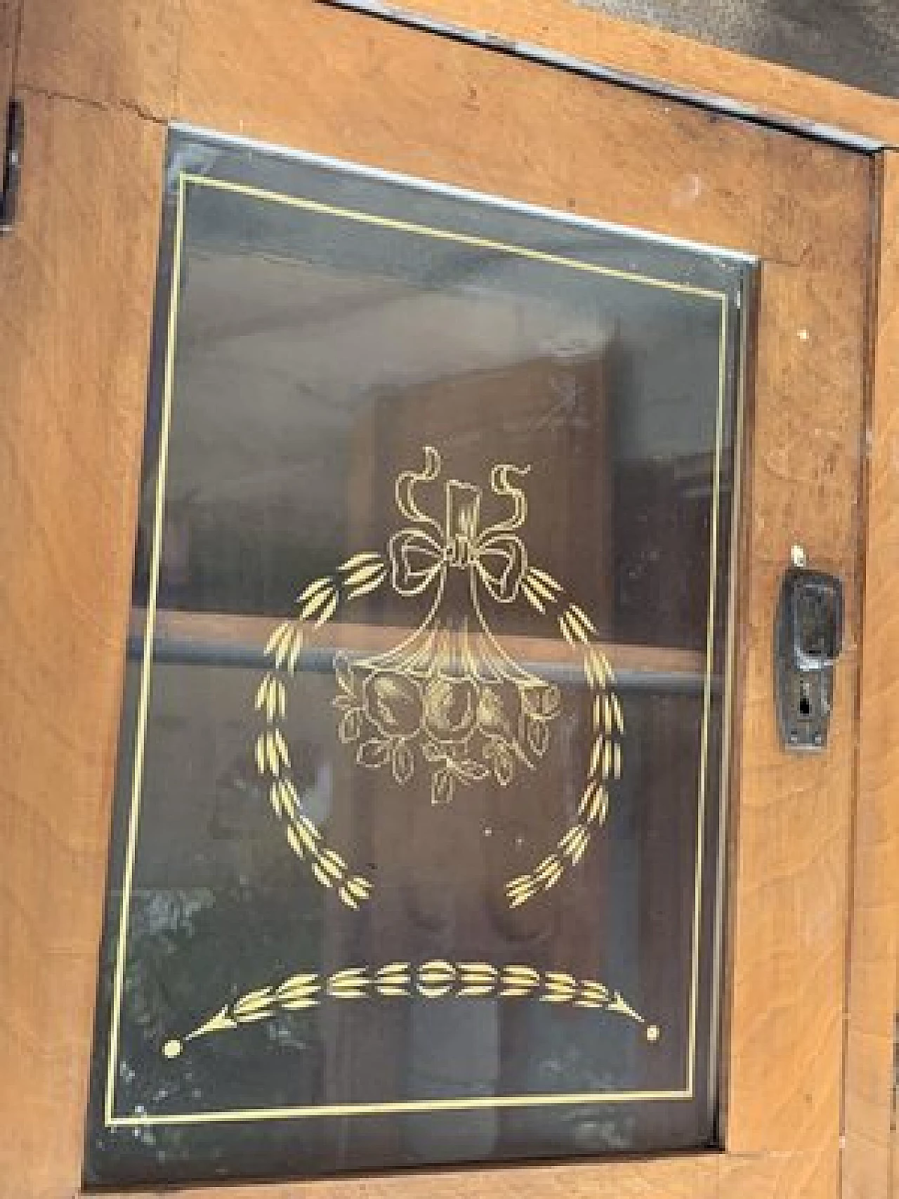 Credenza Art Nouveau ungherese in legno e vetro, inizio '900 8