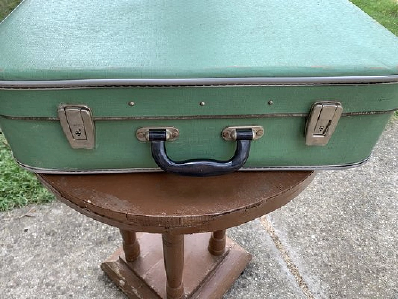 Valigia ungherese in tessuto verde, anni '60 4