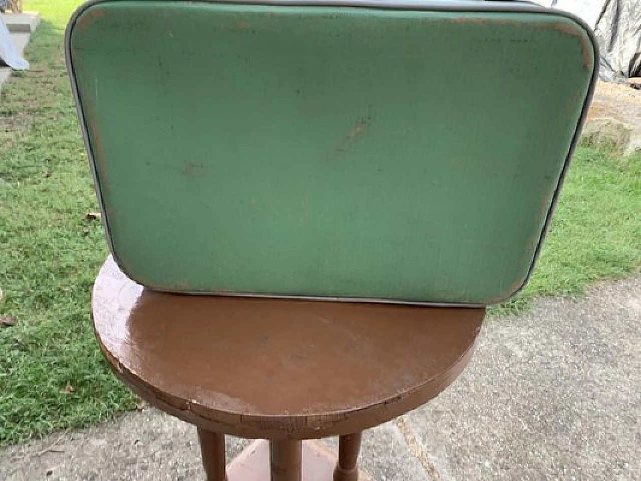 Valigia ungherese in tessuto verde, anni '60 6