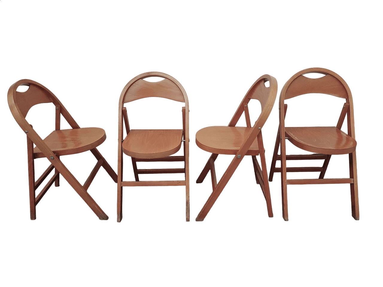 4 Tric folding chairs by Castiglioni brothers for Bonacina, 1960s 8