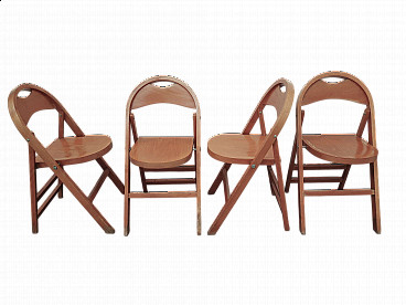 4 Tric folding chairs by Castiglioni brothers for Bonacina, 1960s