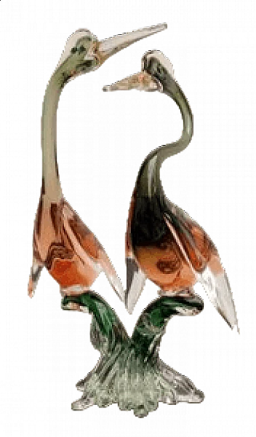 Murano glass sculpture of cormorants by Archimede Seguso, 1970s