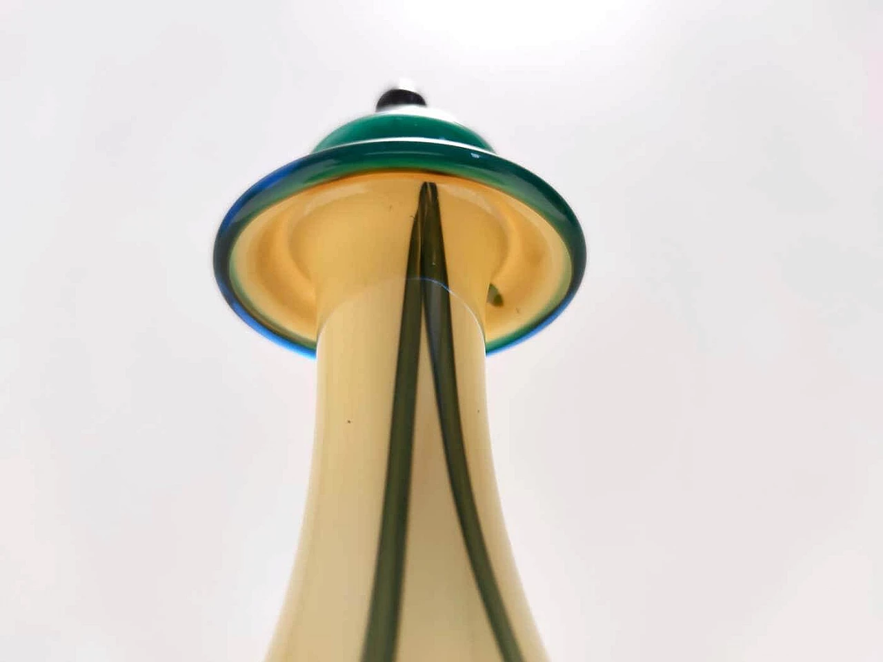 Tri-coloured hand-blown glass decanter, 1970s 6