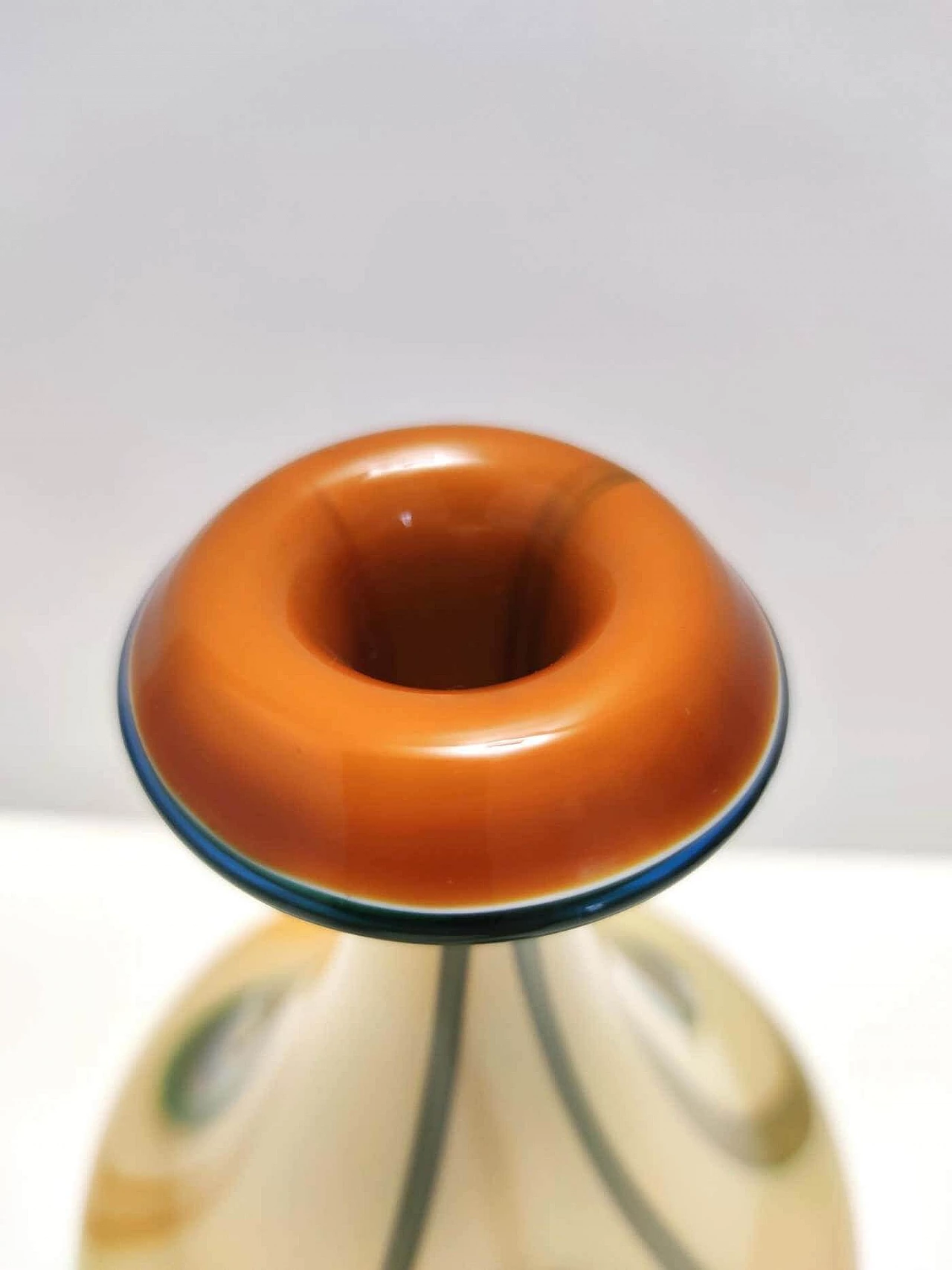 Tri-coloured hand-blown glass decanter, 1970s 7