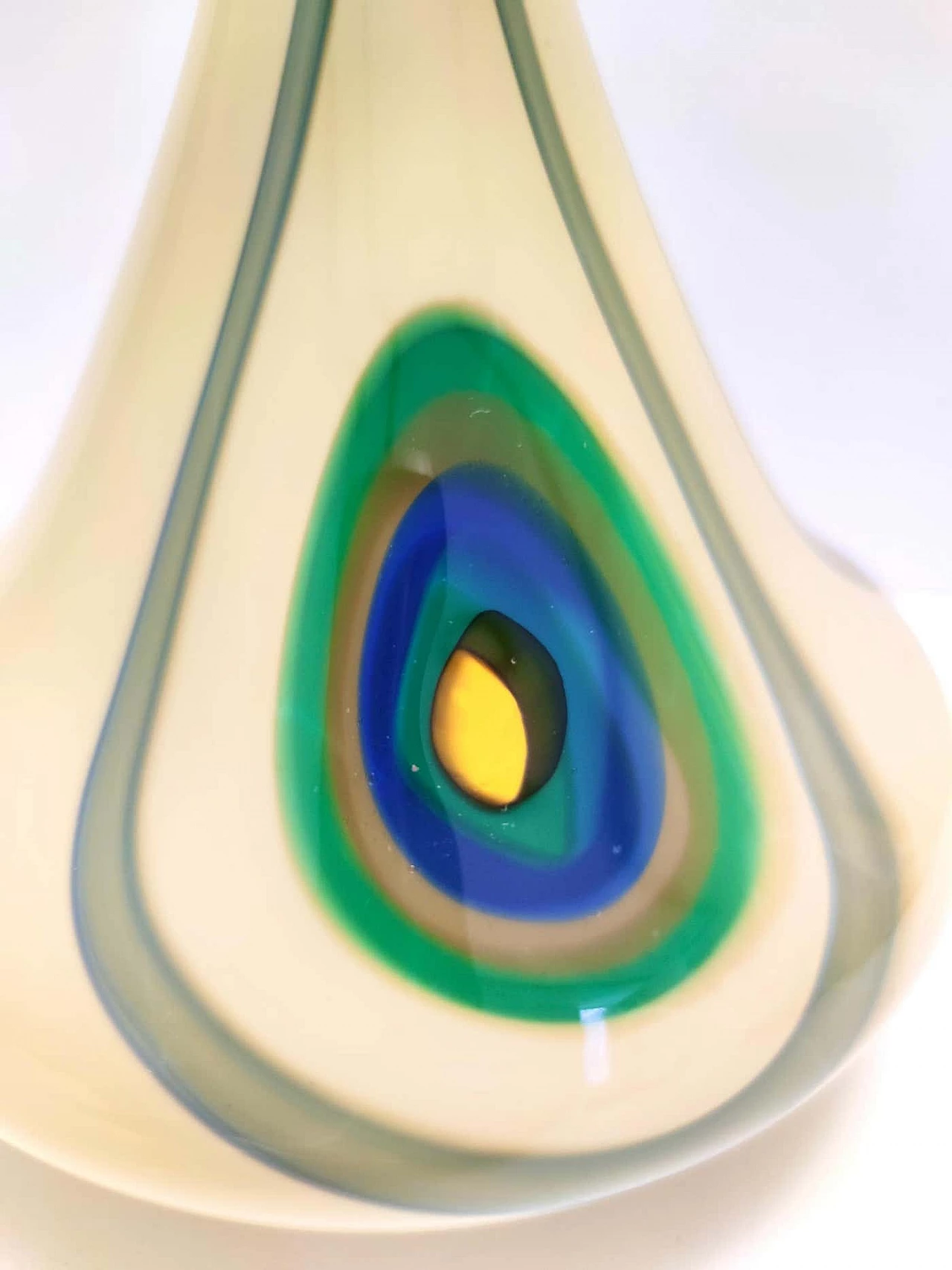 Tri-coloured hand-blown glass decanter, 1970s 9